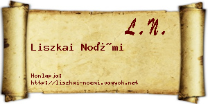 Liszkai Noémi névjegykártya