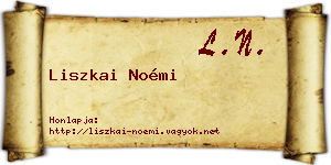 Liszkai Noémi névjegykártya
